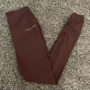 Whitney Simmons x Gymshark Ribbed Cherry Chocolate Leggings